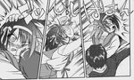  1girl doujinshi face_punch greyscale in_the_face jpeg_artifacts kyon monochrome punching suzumiya_haruhi suzumiya_haruhi_no_yuuutsu tk_(takotsuboya) 