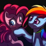  duo equine female feral friendship_is_magic fur hair horse kloudmutt mammal multi-colored_hair my_little_pony pegasus pink_fur pink_hair pinkie_pie_(mlp) pony purple_eyes rainbow_dash_(mlp) rainbow_hair sad wings 