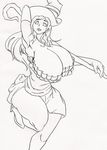  artist_request breasts cleavage dragon&#039;s_crown dragon's_crown hat highres huge_breasts monochrome sorceress_(dragon&#039;s_crown) sorceress_(dragon's_crown) staff vanillaware weapon 