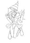  black_magician_girl dark_magician_girl monochrome wink yugioh 