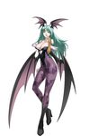  cleavage cross_edge dark_stalkers hirano_katsuyuki morrigan_aensland pantyhose wings 