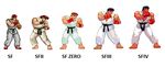  80s 90s capcom evolution lowres muscle oldschool pixel_art ryu ryuu_(street_fighter) short_hair sprite street_fighter street_fighter_1 street_fighter_ii street_fighter_iii street_fighter_iv street_fighter_zero 