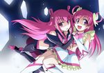  :d bike_shorts boots bug butterfly cure_dream dark_cure_(yes!_precure_5) dark_dream dress hair_ribbon hair_rings happy holding_hands insect knee_boots long_hair magical_girl matsushima_kei midriff multiple_girls open_mouth pink_eyes pink_hair precure ribbon smile thighhighs yes!_precure_5 yumehara_nozomi 