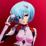  ayanami_rei bad_id bad_nicoseiga_id blue_hair bodysuit breasts neon_genesis_evangelion plugsuit red_eyes short_hair small_breasts solo taka_(takahirokun) white_bodysuit 