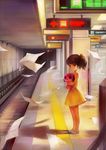  bad_id bad_pixiv_id brown_eyes brown_hair child dog flying_paper maromi mousou_dairinin paper railroad_tracks s.advent sagi_tsukiko sign skirt solo standing stuffed_animal stuffed_dog stuffed_toy subway subway_station train_station twintails wind yellow_skirt 