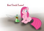  blue_eyes crazy derp equine female feral friendship_is_magic fur gummy_(mlp) hair horse insane knife male mammal my_little_pony party_time pink_fur pink_hair pinkamena_(mlp) pinkie_pie_(mlp) pony purple_eyes reptile scalie unknown_artist 