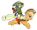  crossover equine female feral friendship_is_magic horse link male mammal my_little_pony plain_background pony the_legend_of_zelda unknown_artist video_games white_background 
