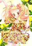  blonde_hair brown_eyes dress eyelashes food fruit happy k-zima kasugano_urara_(yes!_precure_5) leaf lemon long_hair precure solo twintails yes!_precure_5 