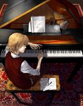  bad_deviantart_id bad_id blonde_hair copyright_request elaine_murphy from_behind grand_piano instrument lamp male_focus piano piano_bench profile rug sheet_music sleeves_pushed_up solo vest 