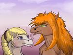  anthro big big_breasts breasts couple curvey duo equine fat female ginger gingie green_eyes horse hyper mammal overweight purple_eyes salkridgh sunset tongue voluptuous 