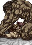  anthro bdsm biceps big_muscles bomb_(artist) bondage bound child erection father father_and_son feline forced fur gay incest lion male mammal muscles nude parent pecs penis pinned rape rape(?) son sweat young 
