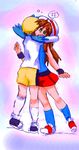  blue_(pokemon) blue_hair brown_hair crystal_(pokemon) multiple_girls pokemon 