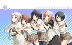  5girls amatsume_akira ichikura jpeg_artifacts kasugano_sora maid megane migiwa_kazuha nogisaka_motoka school_uniform thighhighs wallpaper yorihime_nao yosuga_no_sora 