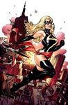  blonde boots carol_danvers city costume fly flying marvel mask ms_marvel super_heroine 