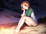  :o barefoot beach bikini bikini_under_clothes blue_eyes blush campfire chin_rest cityscape cloud duplicate fire game_cg jacket legs misaki_renka night night_sky no_pants open_clothes open_jacket open_mouth orange_hair outdoors raglan_sleeves sano_toshihide shichinin_no_online_gamers short_hair sitting sky sleeves_pushed_up solo surprised swimsuit swimsuit_under_clothes thighs water 