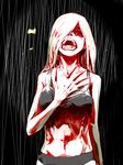  ado_(adonki) blood claws crying left_4_dead long_hair open_mouth red_eyes solo tears torn_clothes underwear white_hair witch_(left4dead) 