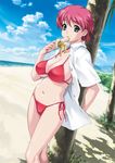  beach bikini cleavage dress_shirt happoubi_jin iihara_nao mizugi open_shirt resort_boin 