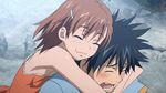  :3 animated_gif blush eyes_closed hug kamijou_touma misaka_mikoto smile to_aru_kagaku_no_railgun to_aru_majutsu_no_index 