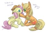  blush cutie_mark duo equine female feral fluttershy_(mlp) friendship_is_magic green_eyes hair hat horse mammal my_little_pony pegasus pink_hair plain_background pony unknown_artist white_background wings 