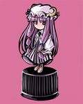  chibi hat long_hair patchouli_knowledge ribbon solo source_request touhou touya_(the-moon) 