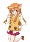  animal_ears blush dog_days dog_ears dog_girl dog_tail katoyuu long_hair orange_hair ricotta_elmar skirt solo sweater tail 