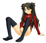  fate/stay_night initial-g nopan thighhighs tohsaka_rin 