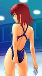  a1 arena_(company) ass competition_swimsuit highres kimi_ga_nozomu_eien one-piece_swimsuit pool pussy_juice red_hair solo suzumiya_akane swimsuit third-party_edit wet 