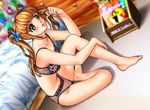  bed brown_eyes casual_romance_club houkago_ren-ai_club joy_ride lingerie orange_hair 