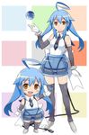  ahoge blue_hair chibi elbow_gloves glasses gloves long_hair maruto! necktie orange_eyes pixiv pixiv-tan thighhighs usb 