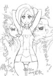  armpit_licking licking mizuki_kotori_(yugioh_zexal) mizuki_kotori_(yuu-gi-ou_zexal) monochrome sketch smile swimsuit yu-gi-oh! yugioh_zexal yuu-gi-ou_zexal 