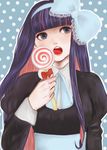  bad_id bad_pixiv_id candy face food hair_ribbon hairband highres lace lollipop long_hair nearly-mm open_mouth panty_&amp;_stocking_with_garterbelt ribbon solo stocking_(psg) sweets upper_body 