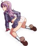  :o all_fours asamiya_athena ass back black_serafuku caryo fingerless_gloves from_above full_body gloves hair_ornament hairband long_hair looking_back looking_up miniskirt panties pleated_skirt purple_hair red_eyes school_uniform serafuku shirt_lift shoes sidelocks simple_background skirt skirt_lift socks solo star star_hair_ornament sweat tabigarasu the_king_of_fighters the_king_of_fighters_xii underwear upskirt 