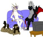  aurali dragon drake-lord female glasses hyena male mouse ratte rodent shenzi_(molly) sofa 