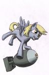  derpy_hooves_(mlp) equine female feral friendship_is_magic mammal muffin_bomb my_little_pony pegasus plain_background solo unknown_artist white_background wings 