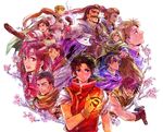  6+boys alen_(suikoden) axe bandana barbarossa_rugner black_hair blonde_hair braid closed_eyes electricity facial_hair flik flower gensou_suikoden gensou_suikoden_i gloves gremio grenseal headband long_hair mathiu_silverberg multiple_boys multiple_girls mustache odessa_silverberg red_hair ritsuko_(rittii) scar short_hair smile sword ted_(suikoden) teo_mcdohl tir_mcdohl true_rune viktor weapon windy_(suikoden) 