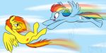  c4tspajamas confident couple cutie_mark equine female feral flying friendship_is_magic fur horse mammal my_little_pony pegasus pony racing rainbow_dash_(mlp) spitfire_(mlp) sultry wings wonderbolts_(mlp) 
