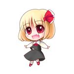  blonde_hair chibi fang hair_ribbon lowres open_mouth outstretched_arms red_eyes ribbon rumia short_hair smile solo sotto touhou 