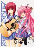  angel_beats! guitar iwasawa jpeg_artifacts na-ga school_uniform tail yui_(angel_beats!) 