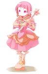  boots dress frfr mage pink_eyes pink_hair staff 