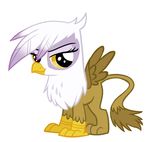  cub female feral friendship_is_magic gilda_(mlp) gryphon my_little_pony plain_background solo unknown_artist white_background wings young 