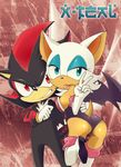  animal animals ass blue_eyes couple crimeglass highres red_eyes rouge_the_bat shadow_the_hedgehog sonic_the_hedgehog v x-teal x-teal2 