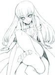  asymmetrical_clothes barefoot boots c.c. code_geass feet kannagi_kaname long_hair monochrome shoes single_shoe single_thighhigh soles solo thigh_boots thighhighs toe_scrunch toes 