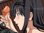  1girl abna-ya amagami ayatsuji_tsukasa black_hair blush censored handjob morishima_haruka penis sweat tongue 