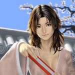  brown_eyes brown_hair fan fatal_fury idnar japanese_clothes kimono shiranui_mai snk solo the_king_of_fighters 