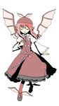  alternate_hairstyle closed_eyes dress full_body hand_on_own_chest hat highres korin_(ra-sky07) music mystia_lorelei pink_hair shoes simple_background singing solo touhou winged_shoes wings 