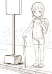  loli randosel shirt short_hair shorts sketch sody umbrella 