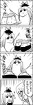  4koma comic food fujiwara_no_mokou greyscale hat highres jitome kamishirasawa_keine long_hair monochrome onigiri rice sushi tani_takeshi touhou translated yukkuri_shiteitte_ne 