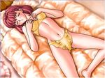  bed casual_romance_club houkago_ren-ai_club lingerie red_eyes red_hair sleeping 