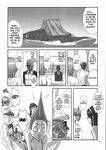  3girls ayane_(doa) dead_or_alive doujinshi greyscale hard_translated highres hitomi_(doa) kasumi_(doa) monochrome multiple_girls nekoi_mie translated watermark 