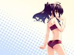  :p ahoge back bikini black_hair bracelet from_behind high_res jewelry looking_back miyatsuki_itsuka mizugi naughty_face original oshiri pettanko tongue tubetop twin_tails wallpaper yellow_eyes 